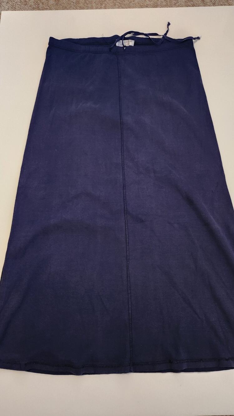 Vtg 90s JUICY COUTURE Navy Maxi Skirt White Label Made in Glamorous USA 3 #502